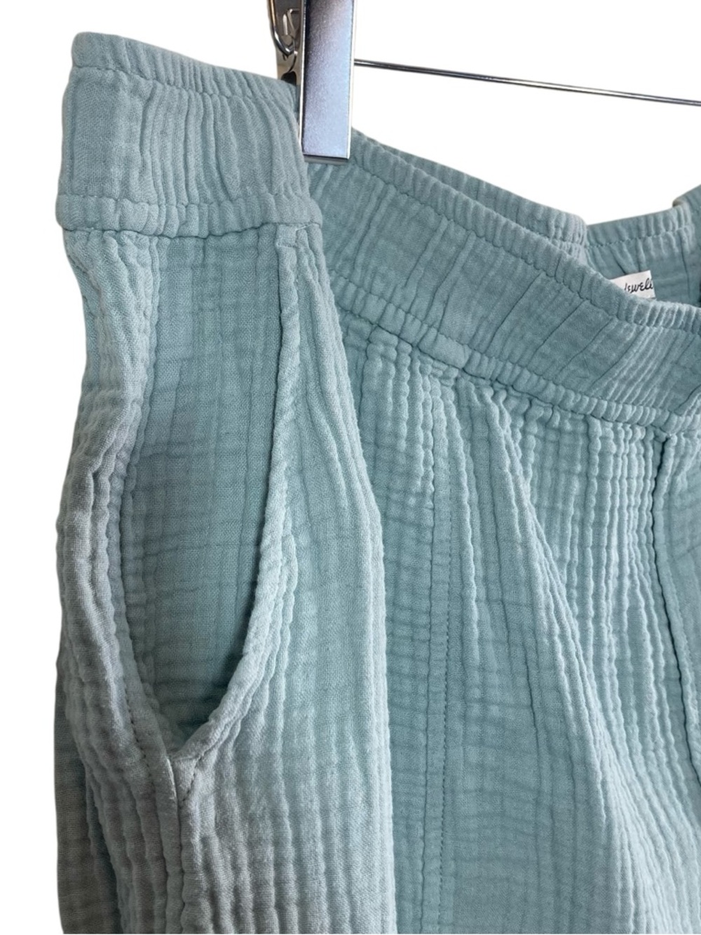 Madewell Lightspun Pull-on Textured Gauze Ballon Pants Shale Grey Green - Picture 6 of 13
